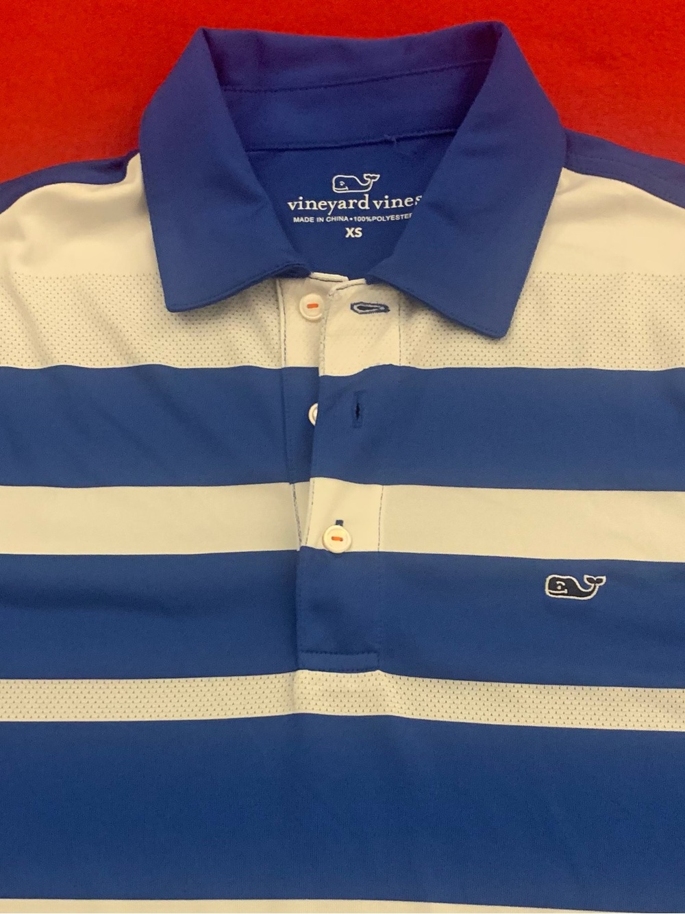 VINEYARD VINES SS 100% Polyester 3 Button Polo